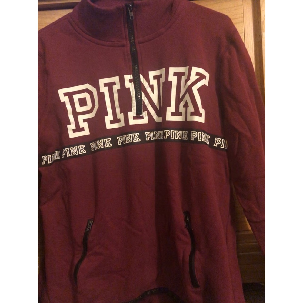 PINK 1/4 zip pull over